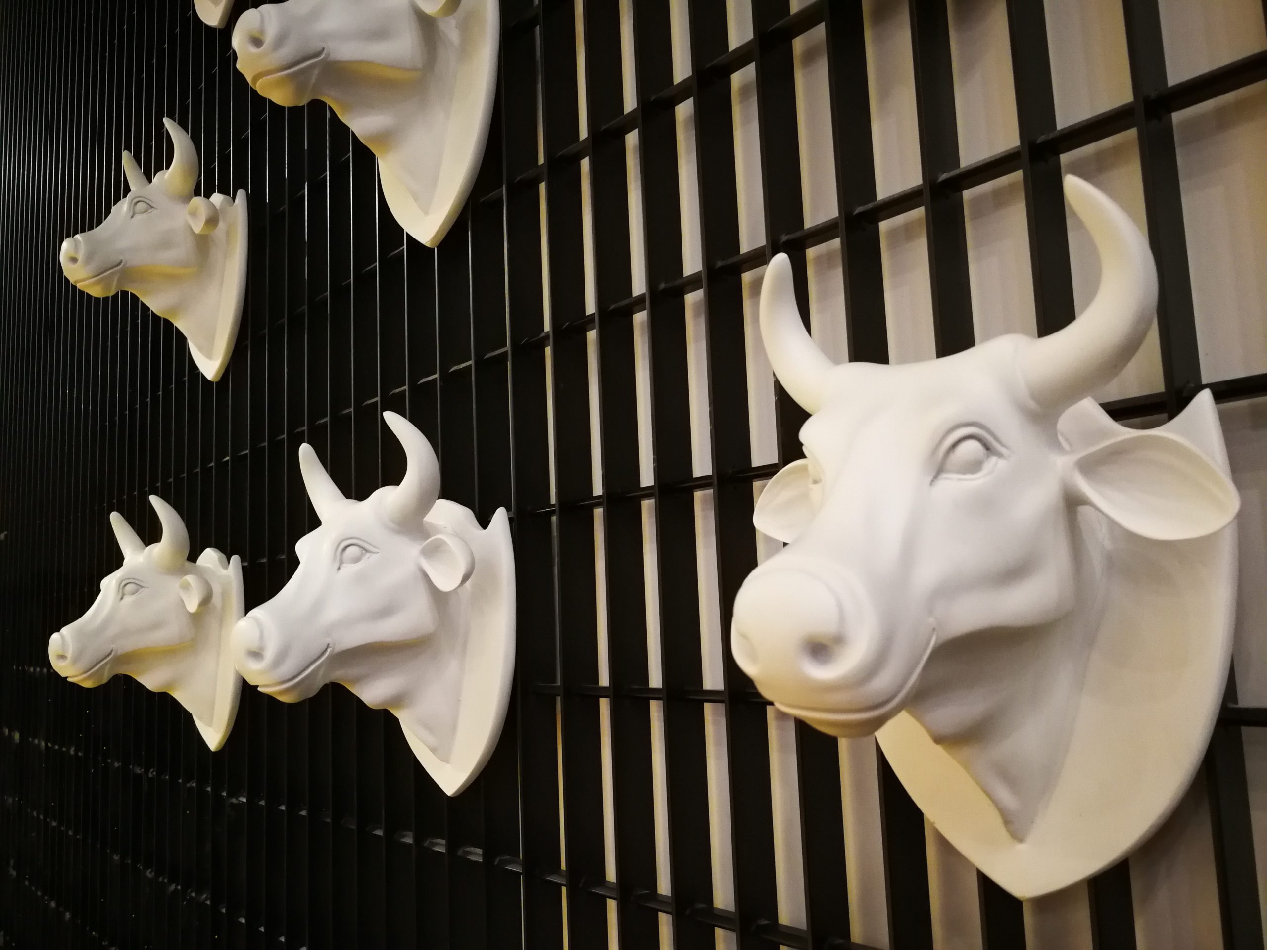 Aluminum grating as store decoration