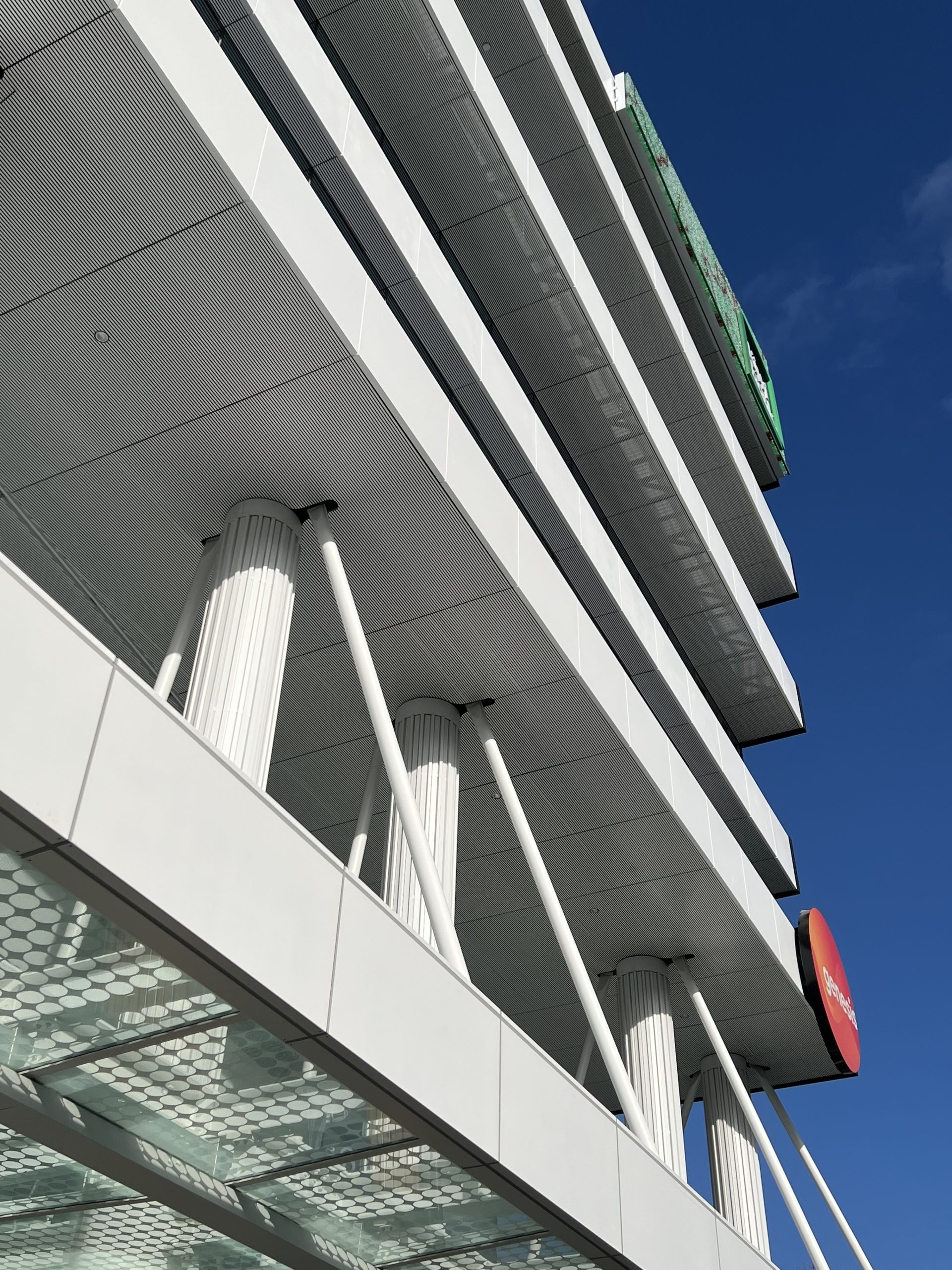 look up at genesis headquarters building