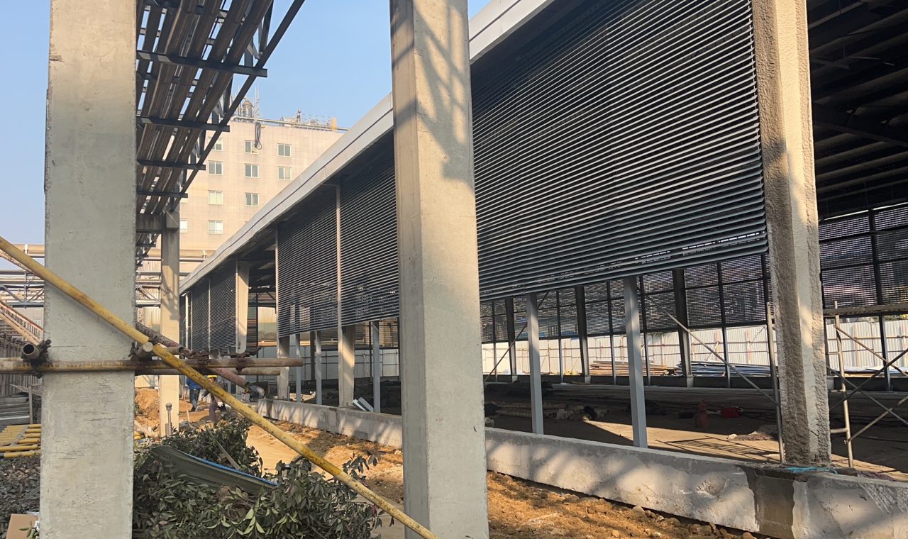 Aluminum curtain walls for chemical workshop