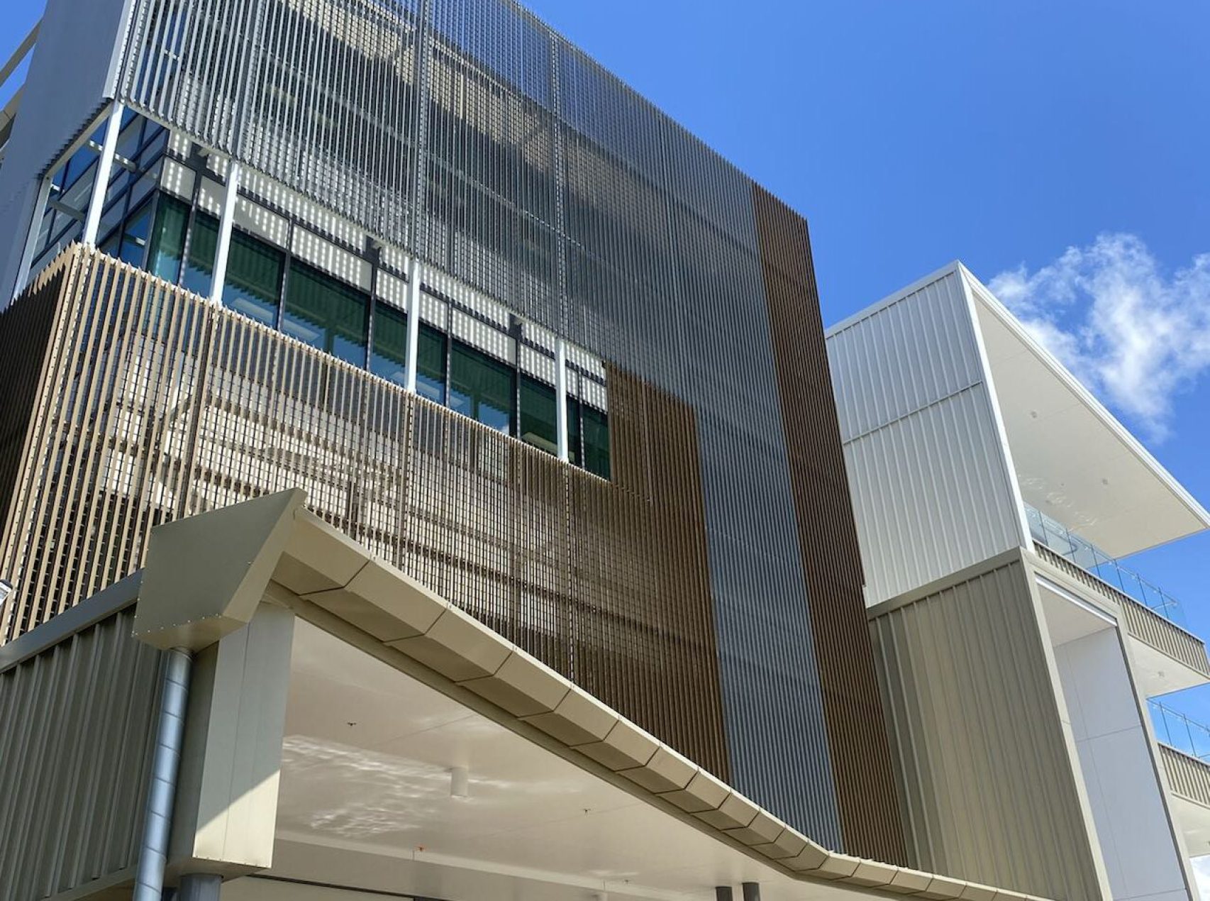 Elevated view of the office building